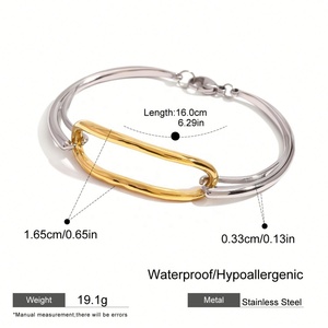 Joyería Personalizada, Superventas, Resistente al Agua y al Deslustre, Brazalete de Acero Inoxidable Chapado en Oro de 18K - Product Image 6