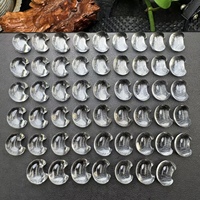Cristal naturel de haute qualité, quartz clair poli, forme de lune avec anneau ou pendentif, design mixte S925, pour bijoux femme, cadeau