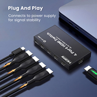 Conmutador HDMI SYONG 4K60Hz 4 en 1 Salida Ultra HDR con Control Remoto HDMI2.0*5 Puertos 18Gbps de Alta Velocidad para TV, Laptop, Oficina, Plug and Play