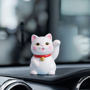 Nhựa Handmade Mèo May Mắn Tượng Với Cánh Tay Vẫy Năng Lượng Mặt Trời Fortune Mèo Cho Phía Trước Bàn Xe Kinh Doanh Mở Trang Trí Nội Thất Thanh Lịch Mèo Thiết Kế - Product Image 4
