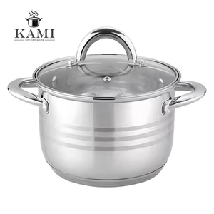 Olla de Cocina de Acero Inoxidable 201 con Tapa de Vidrio Templado, Olla Clásica 2026 de 26 cm para Sopa y Caldo, Económica - Product Image 1