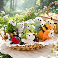 Peluche Mignonne d'Insecte 4 Pouces, Pendentif en Peluche Douce de Dessin Animé (Abeille, Papillon), Poupée Animale pour la Revente aux Grossistes Mondiaux de Jouets