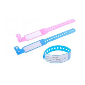 Pulsera de identificación de pacientes médicos de PVC Pulsera de hospital desechable tamaño personalizado para pulsera