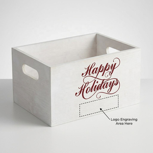 Caja <span class=keywords><strong>de</strong></span> Almacenamiento Navideñ<span class=keywords><strong>a</strong></span> <span class=keywords><strong>de</strong></span> Madera con Asas Recortadas, Caja <span class=keywords><strong>de</strong></span> Madera Vintage para Cestas <span class=keywords><strong>de</strong></span> Regalo Navideñas, Decoración <span class=keywords><strong>de</strong></span> Mesa <span class=keywords><strong>de</strong></span> Navidad, Regalo - Product Image 4