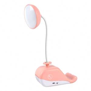Lámpara de lectura LED con diseño de ballena de dibujos animados, Mini soporte de teléfono con carga USB, luz nocturna de protección ocular para niños con estilo minimalista - Product Image 3
