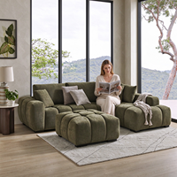 Canapé modulaire en tissu en forme de L, moderne et luxueux, sur mesure, pour salon