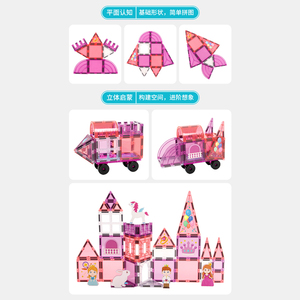Nuevo Estilo, Coloridos, Bloques de Construcción 3D DIY, 58 Piezas, Juguetes de Castillo de <span class=keywords><strong>Princesa</strong></span>, Bloques de Construcción para Niños - Product Image 6
