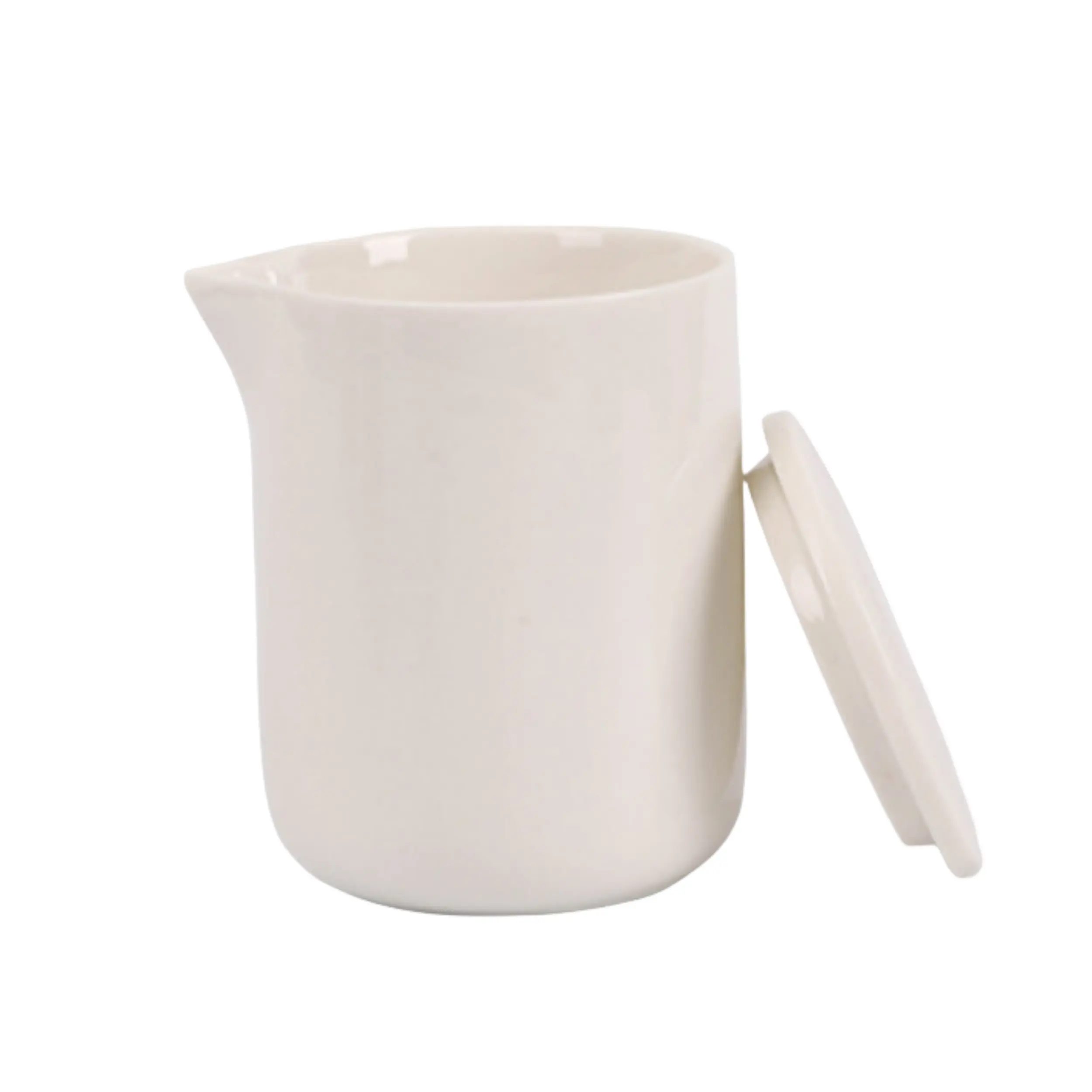 Bianco nero vuoto ceramica massaggio barattolo di candela contenitore vaso tazza con beccuccio e coperchio