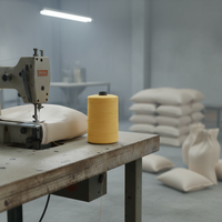 Fil à coudre en polyester jaune personnalisé pour la fermeture des sacs de riz, fil pour sacs de 2 kg et 5 kg en vrac