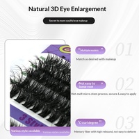 Kit de faux cils semi-artisanaux Duomao avec tige en coton noir, colle double embout, grande capacité, effet 3D stéréo, emballage coffret cadeau