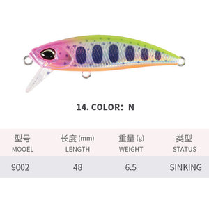 Leurre <span class=keywords><strong>Micro</strong></span> Sinking Minnow de style japonais 6,5g, leurre artificiel dur à longue portée, wobbler réaliste pour la pêche au culter en eau douce - Product Image 4