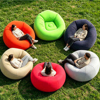Nouveau fauteuil gonflable minimaliste moderne en PVC, chaise de salon sphérique floquée pour l'extérieur/l'intérieur, tabouret pliable