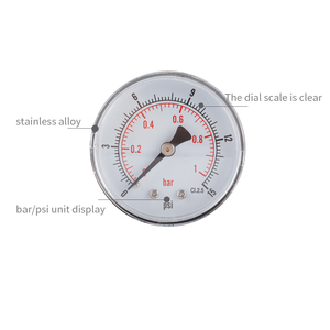 Manomètre axial 0-30psi 0-2bar 1/8 BSPT personnalisable <span class=keywords><strong>de</strong></span> haute qualité - Product Image 3