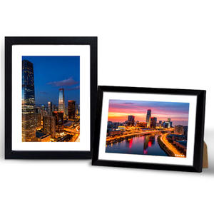 Bingkai Foto MDF Motif Kayu Putih Hitam 3.5x5 4x6 5x7 6x8 8x10 10x12 A3 A4 Bingkai Gambar Sederhana Berbalut Kertas Kayu - Product Image 3