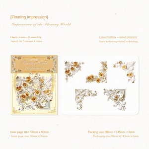 Adesivi in Carta Ecologici con Angoli Sagomati, Stampa Retrò 5x5cm, Finitura Lucida, Serie Classica Anni, Rilievo Vuoto Fustellato a Mano - Product Image 6