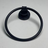 Cincin Handuk dari Paduan Seng Desain Tradisional Hitam Matte Lapisan Elektroplating Tahan Lama untuk Kamar Mandi Hotel