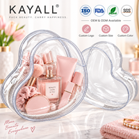 Sac de rangement transparent en forme de cœur, mini et portable, avec fermeture éclair, pour écouteurs, chargeur, accessoires de voyage, avec porte-clés