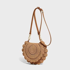 Borsa a <span class=keywords><strong>Tracolla</strong></span> Media in Cotone Intrecciato con Zip - Stile Mori & Instagram, Elegante con <span class=keywords><strong>Tracolla</strong></span> Singola per Vacanze al Mare - Product Image 2