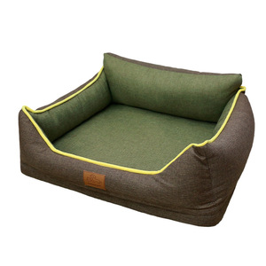 Pet Bed Rectangle Coarse Linen <b>Edging</b> Polyester Fiber Fill Comfortable Four Seasons Dog Cat Use - Product Image 2