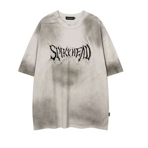 Camiseta de Manga Corta de Verano, Estilo Retro, Unisex, Bordada, Lavada, de Corte Holgado, 250g, Estilo Americano <span class=keywords><strong>Vintage</strong></span> - Product Image 1