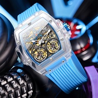 ON6828 ONOLA Montre haut de gamme pour homme, sport, mode, plastique transparent, creuse, entièrement automatique, mécanique, étanche