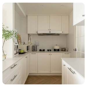 Gabinetes de Cocina Modulares Modernos de Madera Estilo Shaker con Cubiertas de Laminado y Resina, Construcción Ecológica de MDF, Listos para Armar - Product Image 1