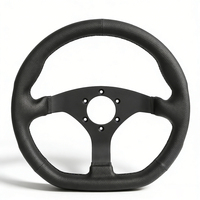 Volant de simulation léger 320 mm à 3 branches en aluminium CNC et cuir perforé pour kart de course haute performance
