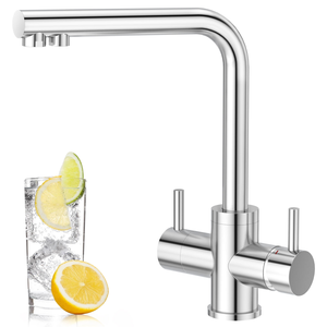 3 Way Water Outlet Hot Cold Pure Water Mixer 304 Stainless Steel 3 way kitchen faucet - Product Image 1