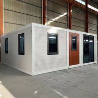 Casa Contenedor Expandible de Techo Plano de Rápido Montaje, Casa Móvil Modular Prefabricada para Alojamiento Temporal