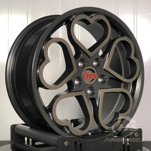 6061-T6 roda mobil penumpang kustom Monoblock bentuk hati dua warna 6061-T6 5x120 5x112 5x114.3 4x110 - Product Image 1