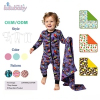 Ensemble de pyjamas pour tout-petits en bambou DH ODM, combinaison zippée douce, vêtements de nuit confortables en bambou pour enfants, bambou personnalisé