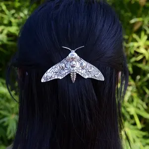 Luna Moth Français Barrette Gothique Sorcière Épingle À Cheveux Accessoires Phase De Lune Papillon Pince À Cheveux Pour Femmes Bijoux De Cheveux