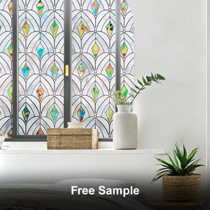 Film décoratif statique en <span class=keywords><strong>PVC</strong></span> pour fenêtre, motif plumes de paon, pour intimité et décoration de la maison et de l'appartement (vente en gros) - Product Image 5