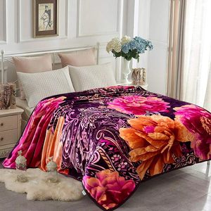Tùy chỉnh 2 <span class=keywords><strong>ply</strong></span> Reversible raschel chăn sang trọng ấm chăn nặng Hàn Quốc Faux Mink Fleece chăn - Product Image 1