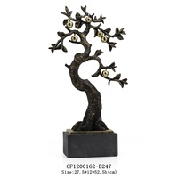 Décoration de sculpture de plante de feuille d'or d'arbre de jujube de pommier de résine tropicale d'olivier pour la maison