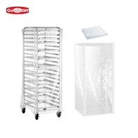 Chariot de bain-marie professionnel Goodman SBA3254 en acier inoxydable et plastique, 10 niveaux, pour boulangerie et service alimentaire