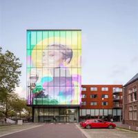 Écran LED transparent 3D P8 avec support au sol pour publicité sur vitrine, mur vidéo LED compatible SDK