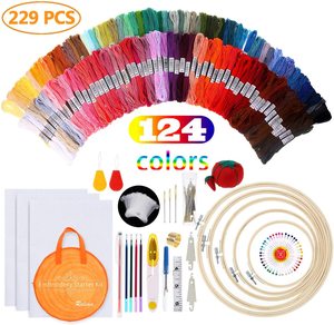 Set creativo completo di aghi per fili da ricamo con forbici a punto croce per il Kit di ricamo artigianale per principianti - Product Image 5