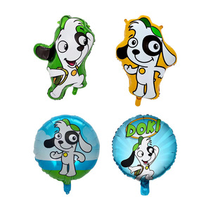 Nuevo Globo DOKI con Diseño de Perro con Gorro Verde, para Fiestas de Cumpleaños Infantiles, de Aluminio - Product Image 1