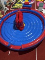 Taureau mécanique gonflable commercial avec matelas de sécurité pour location de fête foraine, événement de parc d'attractions