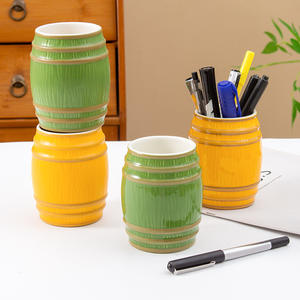 Porte-baguettes en céramique de Chaozhou, 2 pièces, jaune-vert, pot de rangement pour ustensiles de cuisine, lavage à la main uniquement - Product Image 2