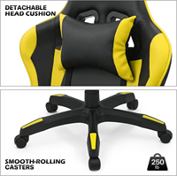 Chaise de jeu de course de haute qualité pour PC Gamer, vente en gros à bas prix, chaise ergonomique avec soutien lombaire, pivotante, en cuir, inclinable, avec repose-pieds