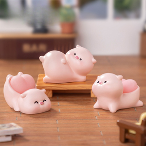 weij Landscape - Adornos Decorativos para el Hogar, Lindos y Suaves, con Base Elástica, Diseño de Cerdito, Mini Adornos de Escritorio - Product Image 2