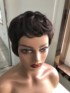 Perruque Courte <span class=keywords><strong>Homme</strong></span> Style Mode Cheveux Brésiliens Brun <span class=keywords><strong>Clair</strong></span> 100% Cheveux Humains Vierges Pas Chère - Product Image 3