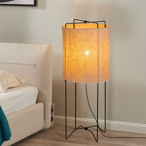 Lampe suspendue japonaise Wabi Sabi rectangulaire E27 avec abat-jour en lin noir pour restaurant, salon, chambre à coucher, style nordique - Product Image 2