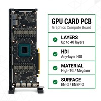 Fabricant de cartes graphiques PCB FR-4 haute vitesse sur mesure à 12 couches - Finition de surface ENIG à doigts plaqués or dur PCIe Gen 5 X16 GPU Deep