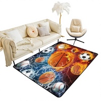 Tapis de sport antidérapant résistant à l'eau en polyester tissé à la machine, motif pour garçons/enfants/adolescents/hommes, grand luxe pour salon et extérieur