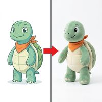 Peluche personnalisée en forme de tortue bicolore, jouet en peluche reptile, carapace texturée douce, peluche personnalisée OEM, illustration dessinée à la main