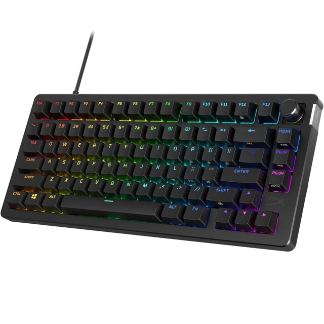 HyperX Alloy Rise 75 Hot Swappable 75% Mechanical Gaming Keyboard PC Ambient Light Sensor Gasket Mounted Linear Switches