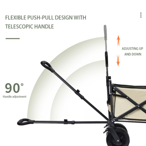 <strong>Folding</strong> Utility <strong>Wagon</strong> <strong>Heavy</strong> <strong>Duty</strong> Collapsible Cart with All Terrain Wheels and Adjustable Handle - Product Image 4